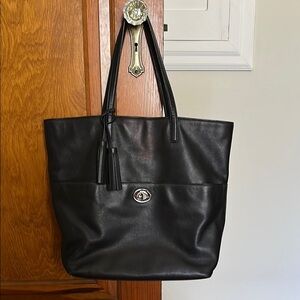 Coach Legacy 26461 Black Leather Tote Bag with Tassels